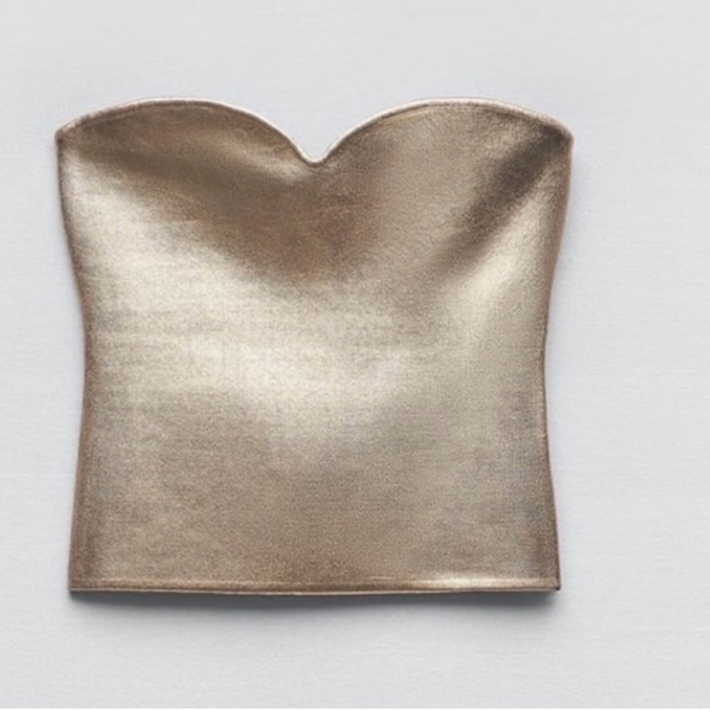 Zara Gold ZARA KNIT BUSTIER TOP